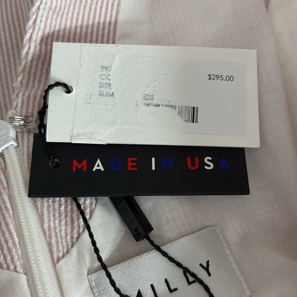 Milly Slim Shift Pinstripe Italian Fabric Seersucker Dress in Pink- NEW - Size 6 - Picture 8 of 10